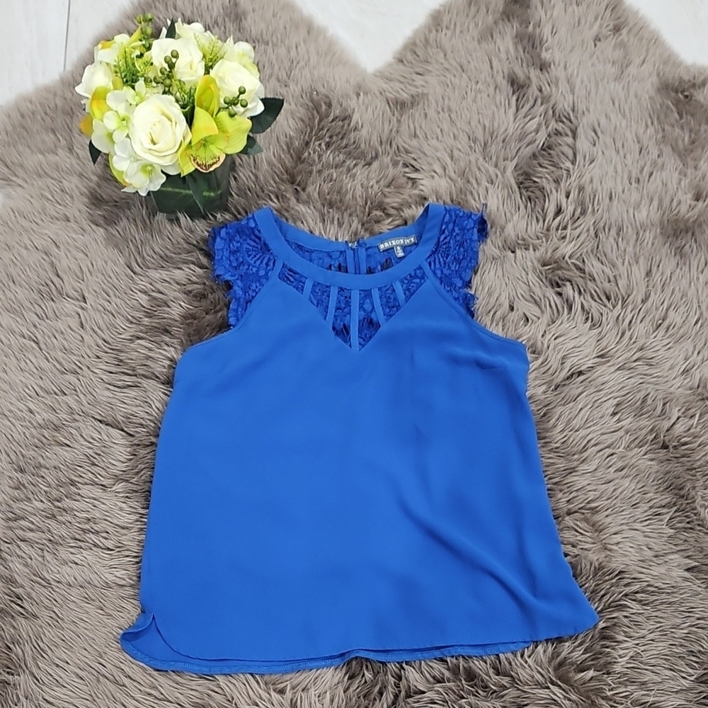 Blue Lace Sleeve Women's Top